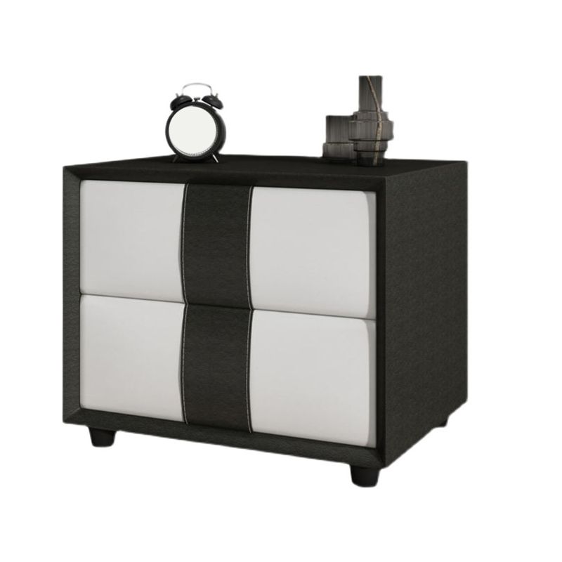 Rectangular Two Drawer Nightstand Contemporary 15.7" H Night Table Clearhalo 'Bedroom Furniture' 'furn' 'furn_night_stand' 'Furniture' 'night_stand' 'Nightstands' 1200x1200_9c87638d-0c11-4e7b-87ec-ac2ef8a41d81
