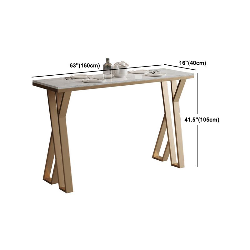 Tavolo da tavolo da barra di marmo artificiale rettangolare tavolo da bistrot lussuoso con doppio piedistallo