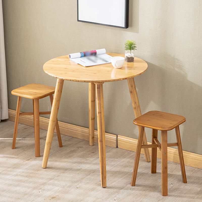 Scandinavian Brown/Natural Wood Top End Table 4 Legs Round Side Table Clearhalo 'Coffee & Accent Tables' 'End & Side Tables' 'end_side_table' 'Furniture' 'furniture_end_side_table' 'Living Room Furniture' 1200x1200_9c8be0bf-6c3e-4a98-8d66-18300a50b98a