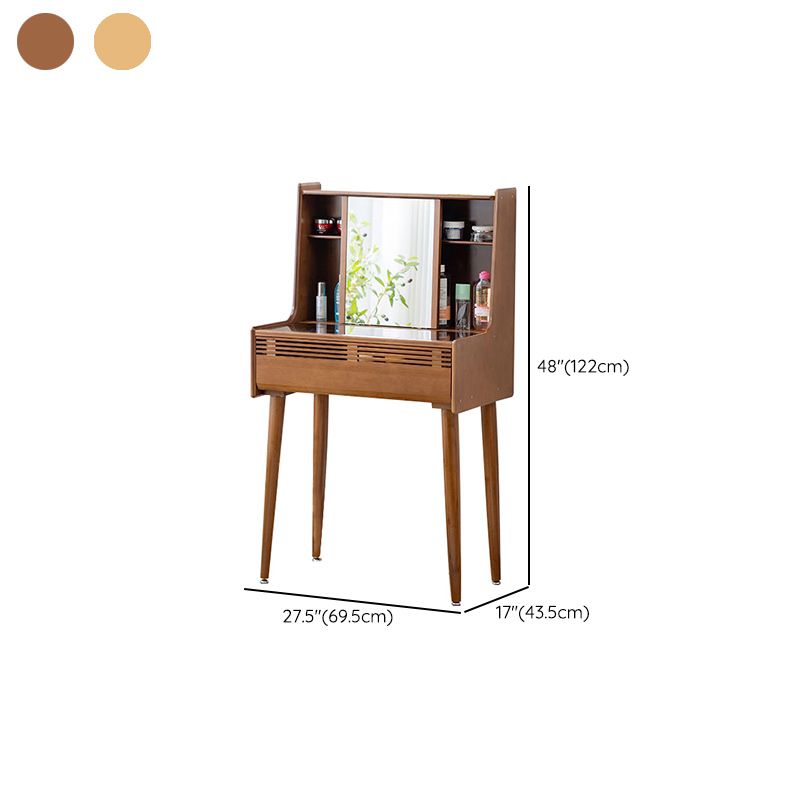 Modern Drawer Dressing Table Solid Wood Dresser Mirrored Vanity in Brone Clearhalo 'Bedroom Furniture' 'furn' 'furn_makeup_vanities' 'Furniture' 'Makeup Vanities' 'makeup_vanities' 1200x1200_9c8c65f8-0de8-4d05-88d3-c1800bac37f1