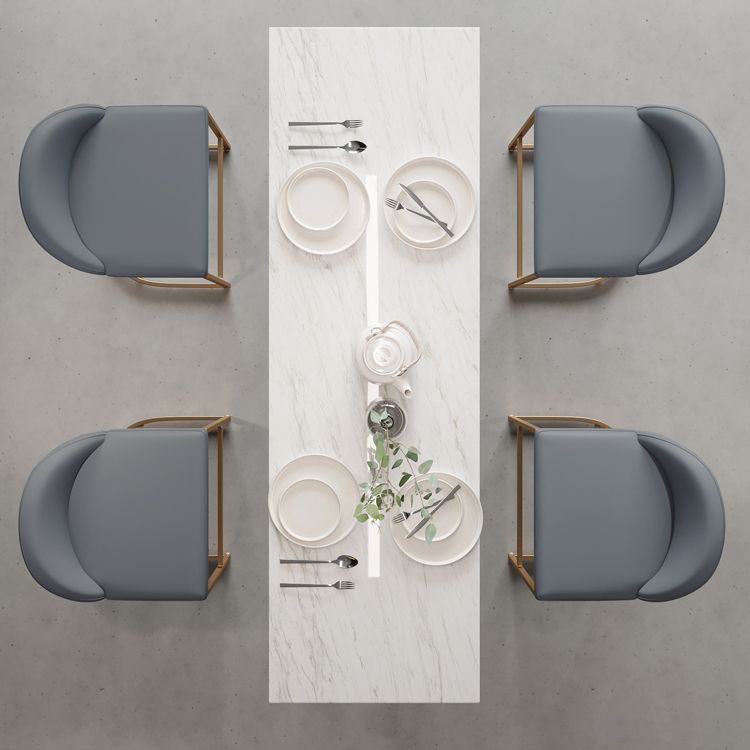 Glam rechthoekige stenen balktafel Zet 1/5 stukken tegen tafel met hoge ontlasting