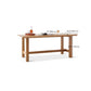 Mesa de comedor rectangular de madera maciza de color natural con base de caballete