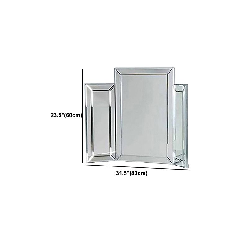 Glass Vanity Set with Tri-Fold 13.77" Wide Make-up Vanity with 2 Storage Drawers Clearhalo 'Bedroom Furniture' 'furn' 'furn_makeup_vanities' 'Furniture' 'Makeup Vanities' 'makeup_vanities' 1200x1200_9c904ded-4b83-4e78-b23e-81128e69337a