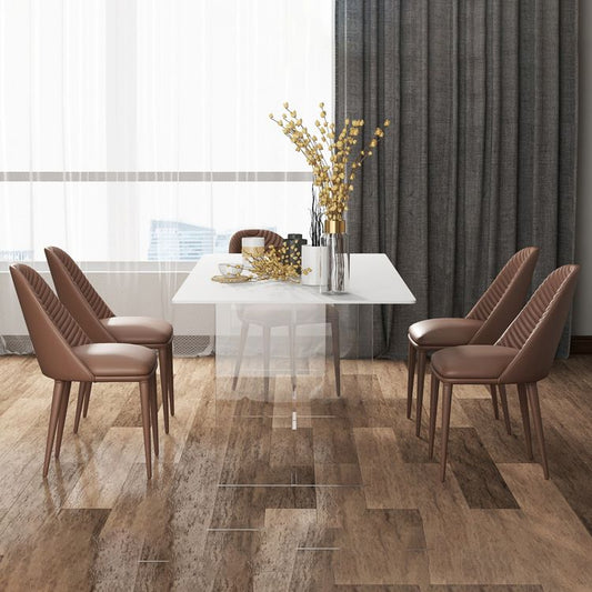 Modern Rectangle Sintered Stone Dining Table Set 1/4/5/6 Pieces Dining Set Clearhalo 'Dining Room Sets' 'Dining Tables & Seating' 'dining_room_set' 'furn' 'furn_dining_room_set' 'Furniture' 'Kitchen & Dining Furniture' 1200x1200_9c9093a9-5eec-409a-8548-ce24f9bf500f