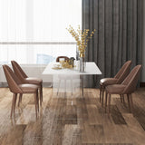 Modern Rectangle Sintered Stone Dining Table Set 1/4/5/6 Pieces Dining Set Clearhalo 'Dining Room Sets' 'Dining Tables & Seating' 'dining_room_set' 'furn' 'furn_dining_room_set' 'Furniture' 'Kitchen & Dining Furniture' 1200x1200_9c9093a9-5eec-409a-8548-ce24f9bf500f