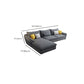 30.7 " H Grey Cotton Blend Flared Arm Sofa & Chaise for Living Room