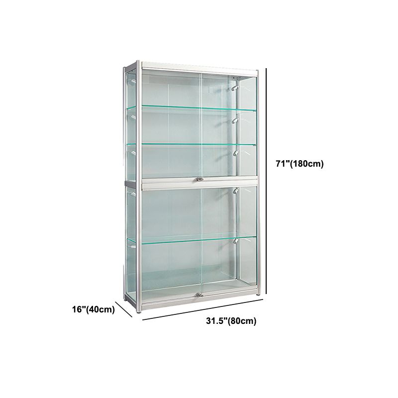 White Display Stand Modern Curio Cabinet with Glass Locking Door Clearhalo 'Display & China Cabinets' 'display_china_cabinets' 'furn' 'furn_display_china_cabinets' 'Furniture' 'Kitchen & Dining Furniture' 1200x1200_9c95731e-1d26-4b2a-9989-ce5eb5996ea4