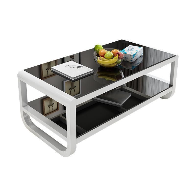 Sled Coffee Table with Shelf Rectangular 1 Single Coffee Table Clearhalo 'Coffee & Accent Tables' 'Coffee Tables' 'coffee_tables' 'furn' 'furn_coffee_tables' 'Furniture' 'furniture_coffee_tables' 'Living Room Furniture' 1200x1200_9c96b516-147d-4b39-a795-e7020d7e6e2d