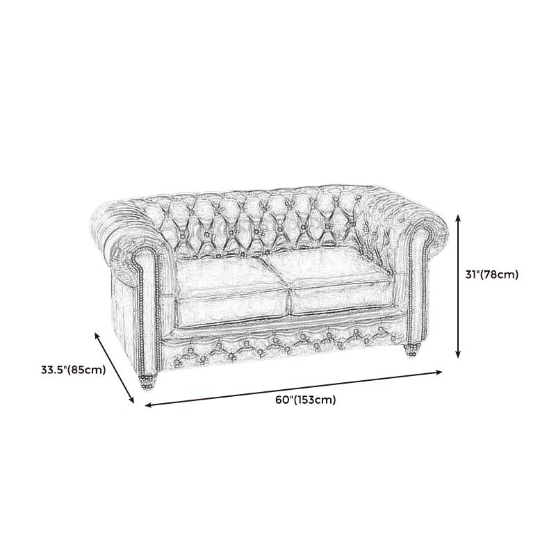 Tight Back Rolled Arm Loveseat Leather Stain Resistant Settee Sofa in Brown Clearhalo 'furn' 'furn_sofas' 'Furniture' 'furniture_sofas' 'kitchen' 'kitchen_sofas' 'Living Room Furniture' 'Sofa' 'sofas' 1200x1200_9c96dd03-0b8f-4c7b-9508-6e9674f9f600