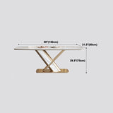 豪華な焼結石トップダイニングセット長方形1/2/5/7ピースダイニングルームテーブルセット