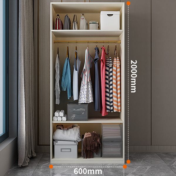 White Wooden Wardrobe Cloth Rod Included Wardrobe Closet for Home Clearhalo 'Armoires & Wardrobes' 'armoires_wardrobes' 'Bedroom Furniture' 'furn' 'furn_armoires_wardrobes' 'Furniture' 1200x1200_9c97f7fe-59cb-4fcc-9a0e-5b6e92f7ced2