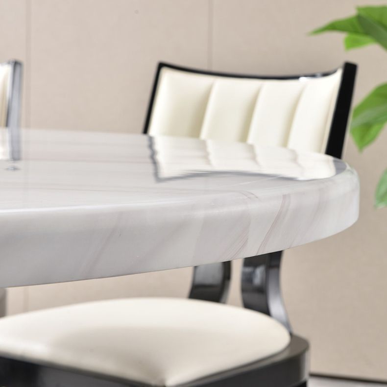 Round Table Convertible Dining Table for Kitchen Dining Room Clearhalo 'Dining Tables & Seating' 'Dining Tables' 'dining_table' 'furn' 'furn_dining_table' 'Furniture' 'Kitchen & Dining Furniture' 1200x1200_9c988f37-6e58-41ea-95dd-974460020082