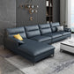 Contemporary Sectional with Pillow Top Arm Faux Leather Sectional in Blue