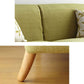 Contemporary Fabric Sofa with Pillows Back and Natural Wooden Legs