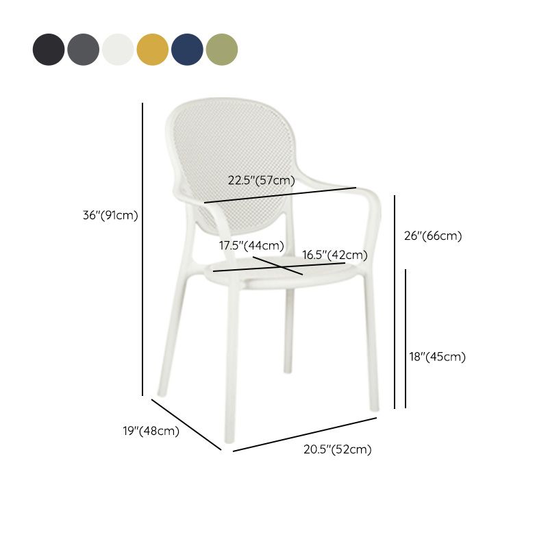 Contemporary Plastic Dining Arm Chair King Louis Back Side Chair Clearhalo 'Dining Chairs' 'Dining Tables & Seating' 'dining_chair' 'furn' 'furn_dining_chair' 'Furniture' 'Kitchen & Dining Furniture' 1200x1200_9c990217-2f4e-48c9-a0be-acad81fe7531
