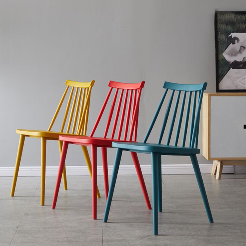 Contemporary Plastic Side Chair Matte Finish Indoor-Outdoor Slat Back Chair Clearhalo ' kitchen&dining_furn' 'Dining Chairs' 'Dining Tables & Seating' 'dining_chair' 'Furniture' 'furniture_dining_chair' 'Kitchen & Dining Furniture' 'kitchen' 1200x1200_9c9b110c-baaf-492f-aaa3-fb0f8477c34c