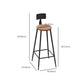 Contemporary Bar Stool Armless Barstool with Black Metal Legs Clearhalo 'Bar Furniture' 'Bar Stools' 'bar_stools' 'furn' 'furn_bar_stools' 'Furniture' 'Kitchen & Dining Furniture' 1200x1200_9c9bdf4d-ede3-4b92-9cb5-b0415dcf5639
