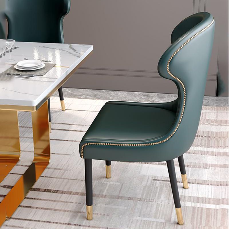 Scandinavian Style Wingback Side Chair Leather Dining Armless Chairs for Home Use Clearhalo ' kitchen&dining_furn' 'Dining Chairs' 'Dining Tables & Seating' 'dining_chair' 'furn' 'furn_dining_chair' 'Furniture' 'furniture_dining_chair' 'Kitchen & Dining Furniture' 'kitchen' 1200x1200_9c9bec7b-d3c7-4776-bf3c-8be6381791cd