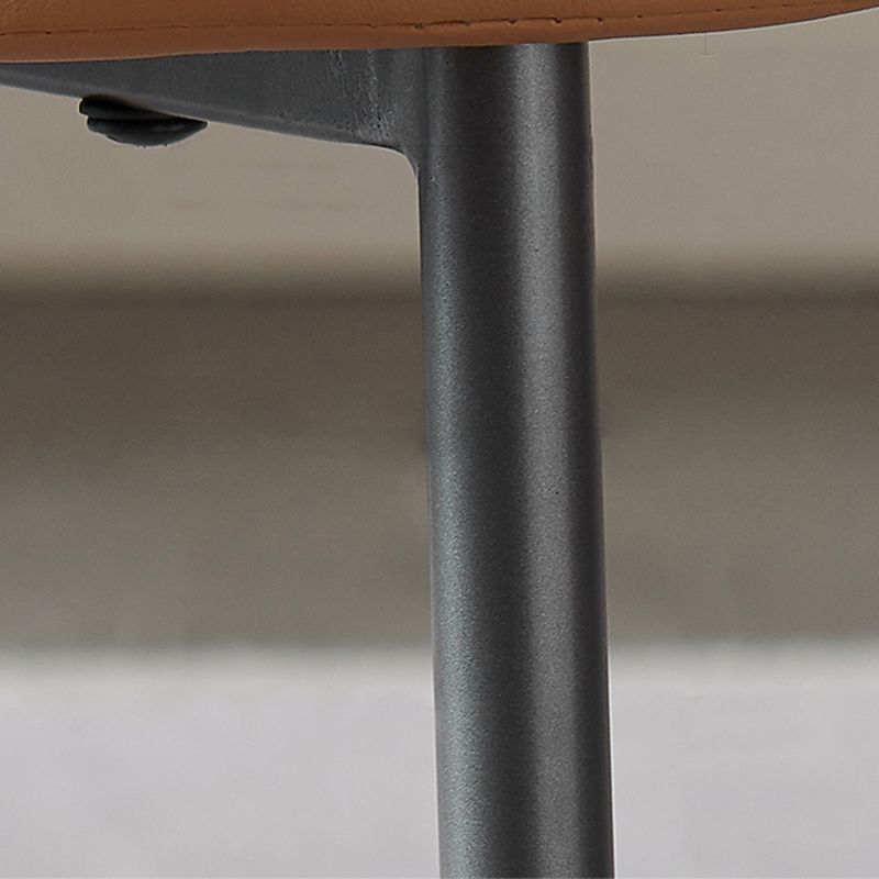 Silla lateral abierta para el hogar de cuero sintético silla de comedor moderna con piernas negras