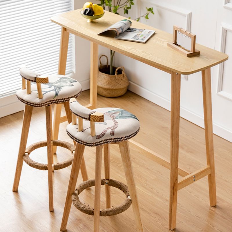 Modern Wood Bistro Bar Table Rectangle Footrest Bar Table for Living Room Clearhalo 'Bar Furniture' 'Bar Tables' 'bar_tables' 'furn' 'furn_bar_tables' 'Furniture' 'Kitchen & Dining Furniture' 1200x1200_9c9c6e60-2d3c-4b30-834d-7abcaf6d0780