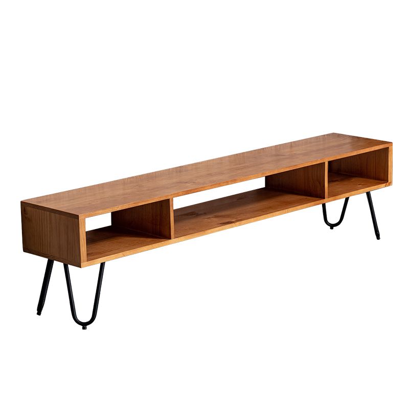 17,72 "H TV Stand Scandinavian Brown Open Storage TV Console per soggiorno
