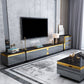 Glass Enclosed Storage TV Console Luxury TV Cabinet with Glide Drawers Clearhalo 'furn' 'furn_tv_stands_entertainment_centers' 'Furniture' 'Living Room Furniture' 'TV Stands & Entertainment Centers' 'TV Stands & Media Storage Furniture' 'tv_stands_entertainment_centers' 1200x1200_9c9fb14d-24b3-4f59-a055-ea7571ce07d3
