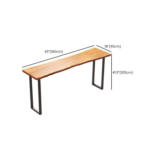 Industrielle Rechteck -Bar Tisch Massivholz Bistro -Bar Schreibtisch mit Schlittenbasis