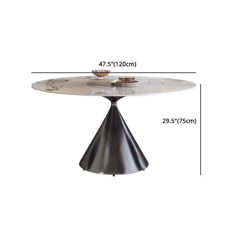 Modern Grey Steel Dinette Set 1/4/5/7 Pieces Round Sintered Stone Top Dining Table Set Clearhalo 'Dining Room Sets' 'Dining Tables & Seating' 'dining_room_set' 'furn' 'furn_dining_room_set' 'Furniture' 'furniture_dining_room_set' 'Kitchen & Dining Furniture' 1200x1200_9ca13510-3bec-474d-9d6a-44cae7a01173