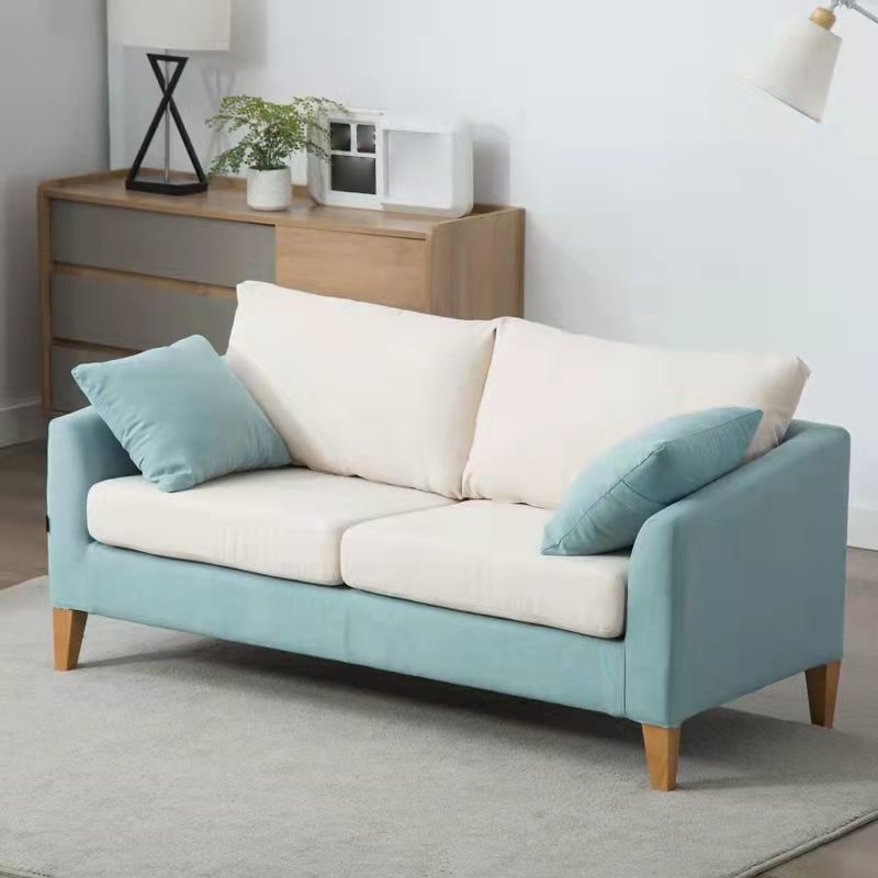 Loose Back Square Arm Sofa Nordic 24.4" D Slipcovered Loveseat Clearhalo 'furn' 'furn_sofas' 'Furniture' 'furniture_sofas' 'kitchen' 'kitchen_sofas' 'Living Room Furniture' 'Sofa' 'sofas' 1200x1200_9ca15359-1f4f-4f9d-bc29-bf9961a9119e