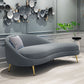 Scandinavische effen kleur fluweel getufte chaise stoel met gerolde armen
