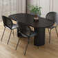 Minimalist Black Kitchen Dining Table Solid Wood Oval Shape Dining Table with Double Pedestal Bases Clearhalo ' dining_table' 'Dining Tables & Seating' 'Dining Tables' 'furn' 'furn_dining_table' 'Furniture' 'furniture_dining_table' 'Kitchen & Dining Furniture' 'Kitchen Furniture' 'kitchen&dining_furn' 'kitchen' 'kitchen_dining_table' 1200x1200_9ca220b4-8b2d-480b-a793-27b905cbfeae