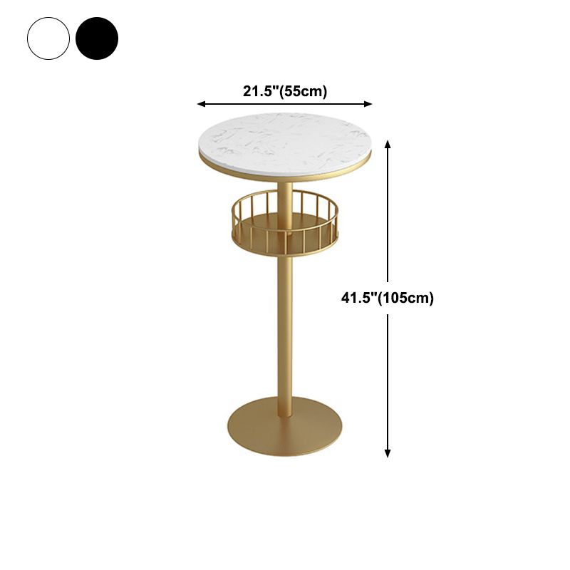 Round Shape Top Bar Table Metal Base Pub Table with Storage Shelves for Indoor Clearhalo 'Bar Furniture' 'Bar Tables' 'bar_tables' 'furn' 'furn_bar_tables' 'Furniture' 'furniture_bar_tables' 'Kitchen & Dining Furniture' 1200x1200_9ca35b2d-fb09-4dd3-acfb-b258485a976f
