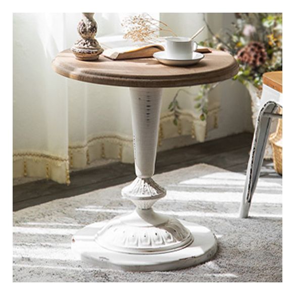 Mesa de cóctel envejecida de estilo francés, mesa de centro de madera para el hogar