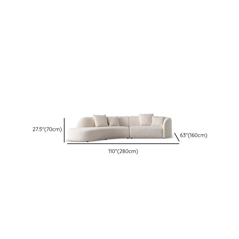 Contemporary Wool Sofa in White Simple Living Room Curved Seating Clearhalo 'furn' 'furn_sectionals' 'Furniture' 'Living Room Furniture' 'Sectionals' 1200x1200_9ca49100-22f0-466c-9f9e-e8dbb9f1b4f1