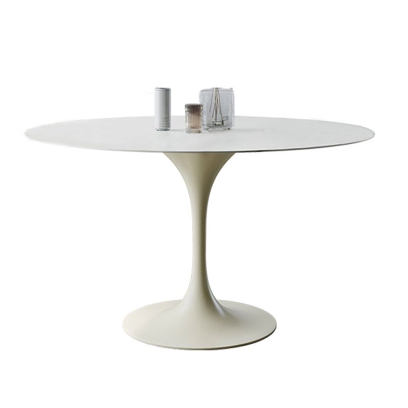 Round Dining Table Tulip Base Dining Table in White for Dining Room Clearhalo 'Dining Tables & Seating' 'Dining Tables' 'dining_table' 'furn' 'furn_dining_table' 'Furniture' 'Kitchen & Dining Furniture' 1200x1200_9ca579be-3e56-4141-af41-a58c81988709