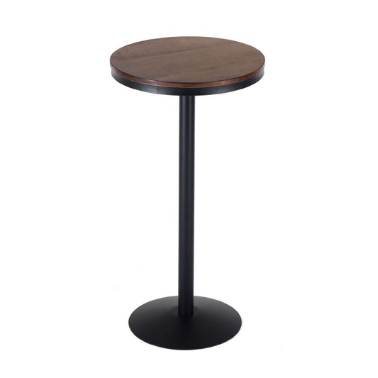 Industrial Black Iron Bar Table 21.6"W Round Top Brown Wood Bistro Table for Cafe Clearhalo 'Bar Furniture' 'Bar Tables' 'bar_tables' 'furn' 'furn_bar_tables' 'Furniture' 'furniture_bar_tables' 'Kitchen & Dining Furniture' 'kitchen&dining_furn' 'kitchen' 1200x1200_9ca643ed-7417-46c0-91ae-2847f594c038