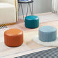 Contemporary Pouf Ottoman Faux Leather Upholstered Solid Color Round Ottoman