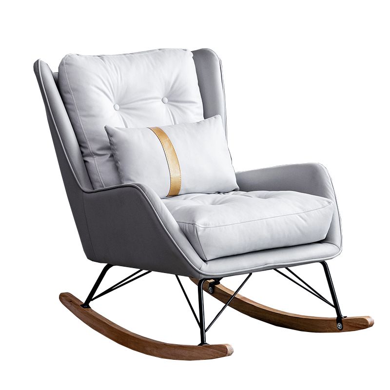 Rocker moderne coussins toufutés Patchwork Tissure Rocking Chaise avec oreiller