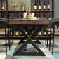 Industrial Coffee Shop Dining Table Rectangle Wood and Metal Base Dining Table Clearhalo 'Dining Tables & Seating' 'Dining Tables' 'dining_table' 'furn' 'furn_dining_table' 'Furniture' 'Kitchen & Dining Furniture' 1200x1200_9cabe8d2-4b33-4419-9889-85af0b85c876