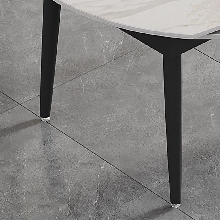 Contemporary Sintered Stone Dining Table Round Dining Table with 4 Legs Clearhalo ' dining_table' 'Dining Tables & Seating' 'Dining Tables' 'furn' 'furn_dining_table' 'Furniture' 'furniture_dining_table' 'Kitchen & Dining Furniture' 'kitchen&dining_furn' 'kitchen' 'kitchen_dining_table' 1200x1200_9cae9947-4608-4fc1-bce9-d0e86bec08c1