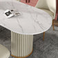 Nordic Glam rechthoekige gesinterde stenen tafelset 1/2/5/7-delige eetset