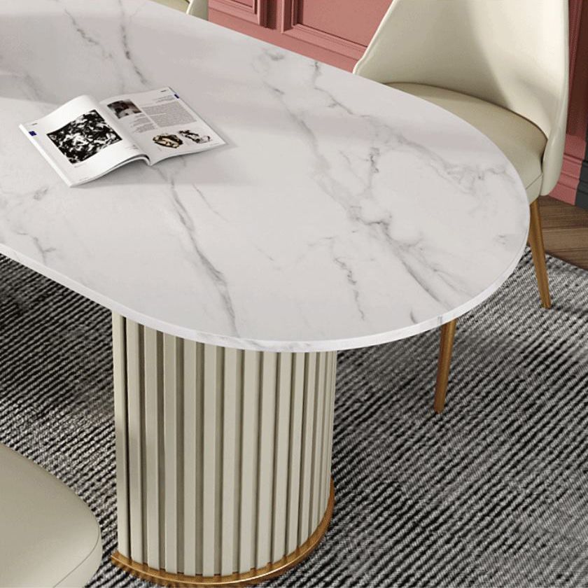 Nordic Glam rechthoekige gesinterde stenen tafelset 1/2/5/7-delige eetset