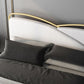 Luxurious Standard Bed in Gold Upholstered Low Profile Metal Bed