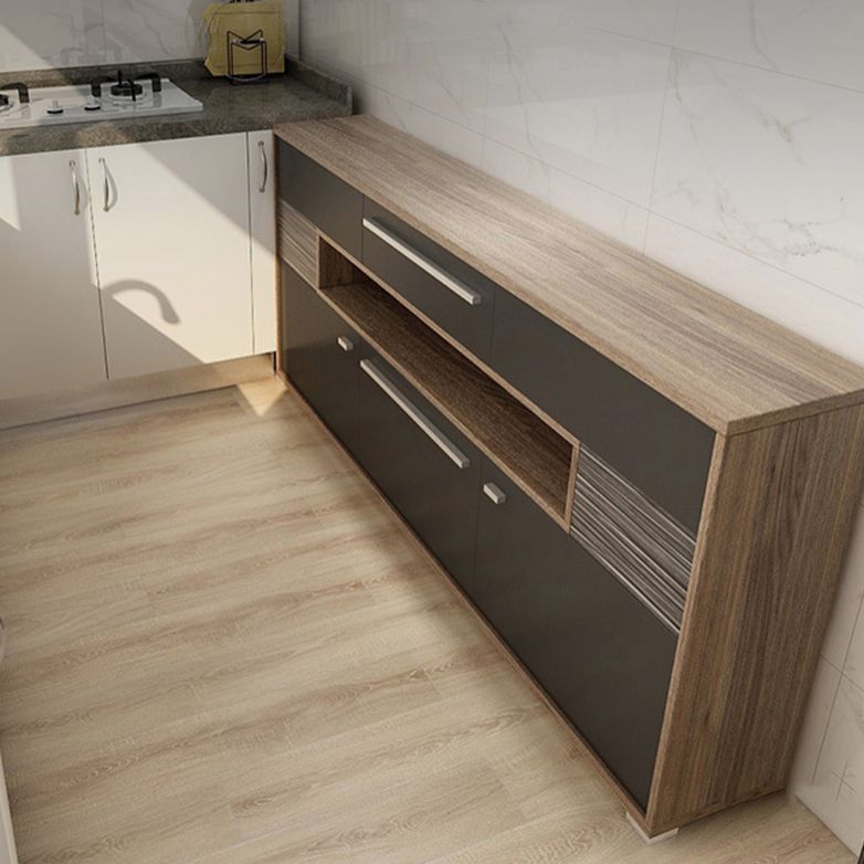 Modernism Wood Sideboard Table Open Storage Server for Living Room Clearhalo 'buffet_sideboard' 'Buffets & Sideboards' 'furn' 'furn_buffet_sideboard' 'Furniture' 'Kitchen & Dining Furniture' 1200x1200_9cb43ac0-256e-4e7b-bc48-bc23123060d7