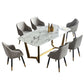 Ensemble de table à manger en marbre 1/2/7 PCS Table à manger rectangulaire avec chaises de bras