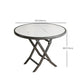 Modern White Foldable Dining Table Wood Tabletop with Metal Legs
