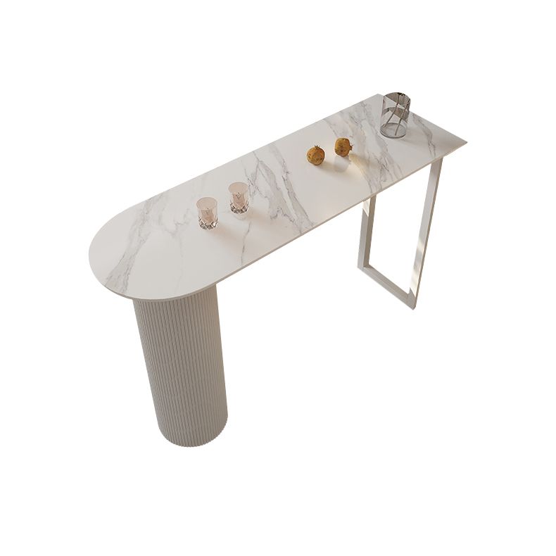 Contemporary Bar Wine Table Stone Bar Dining Table with Double Pedestal Clearhalo 'Bar Furniture' 'Bar Tables' 'bar_tables' 'furn' 'furn_bar_tables' 'Furniture' 'Kitchen & Dining Furniture' 1200x1200_9cb67339-43ea-4f1b-9397-8e2b6366d2f7