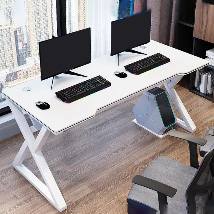 Ergonomic Home Computer Desk Trestle Gaming Desk with Metal Legs Clearhalo 'furn' 'furn_office_desk' 'Furniture' 'Office Desks' 'Office Furniture' 'office_desk' 1200x1200_9cb74e09-b18e-45e4-afab-8a6a920c5292