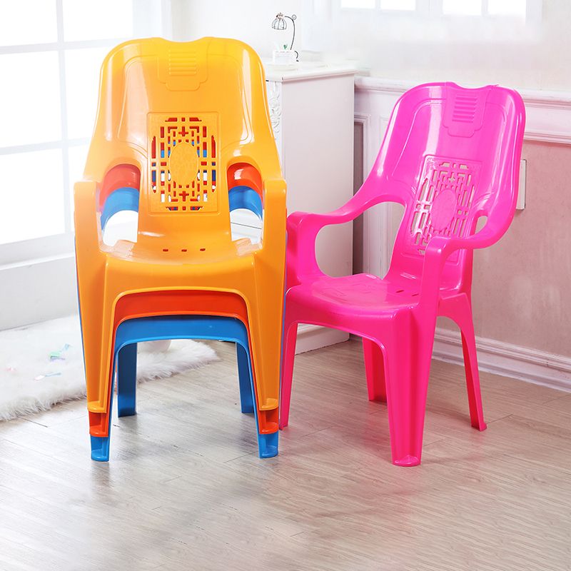 Modern Indoor Plastic Dining Arm Chairs Stackable High Back Dining Armchairs Clearhalo ' kitchen&dining_furn' 'Dining Chairs' 'Dining Tables & Seating' 'dining_chair' 'furn' 'furn_dining_chair' 'Furniture' 'furniture_dining_chair' 'Kitchen & Dining Furniture' 'kitchen' 1200x1200_9cb8876a-7359-4ce2-a51e-7063261c65fc