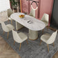Glam Style Oval Table Sintered Stone Table with Metal Legs for Home Clearhalo 'Dining Tables & Seating' 'Dining Tables' 'dining_table' 'furn' 'furn_dining_table' 'Furniture' 'Kitchen & Dining Furniture' 1200x1200_9cb93806-f1af-483e-b5fb-5fe60cccef64